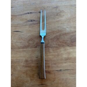 Mid-Century Modern Teak bakelite Handle Stainless Steel Carving Fork Japan